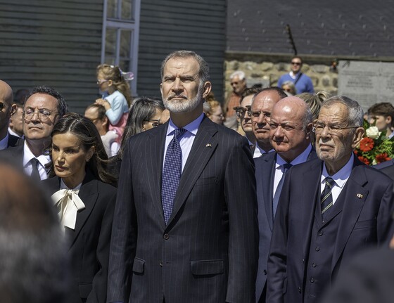 König Felipe VI. von Spanien mit Ehefrau Königin Letizia mit Innenminister Gerhard Karner, Bundeskanzler Christian Stocker und Bundespräsident Alexander Van der Bellen