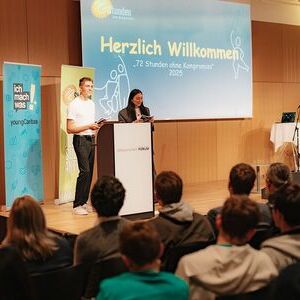 Simon Mattle und Aline Huber führten durch das Startfest