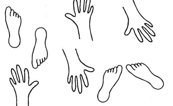 Rückseite Hand-Fuß-Plakat