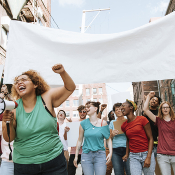 Feminists fighting for women's rights