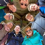 Freude am Aussichtsturm Haidel über die geschaffte Tagesetappe