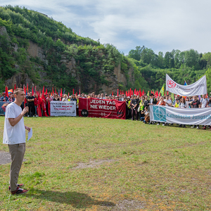 Gedenk- und Befreiungsfeier Mauthausen 2024Internationale Jugendgedenkfeier und Internationale Gedenk- und Befreiungsfeier zum thematischen Schwerpunkt „Recht und Gerechtigkeit im Nationalsozialismus“ anlässlich der 79. Wiederkehr der Befreiung des 