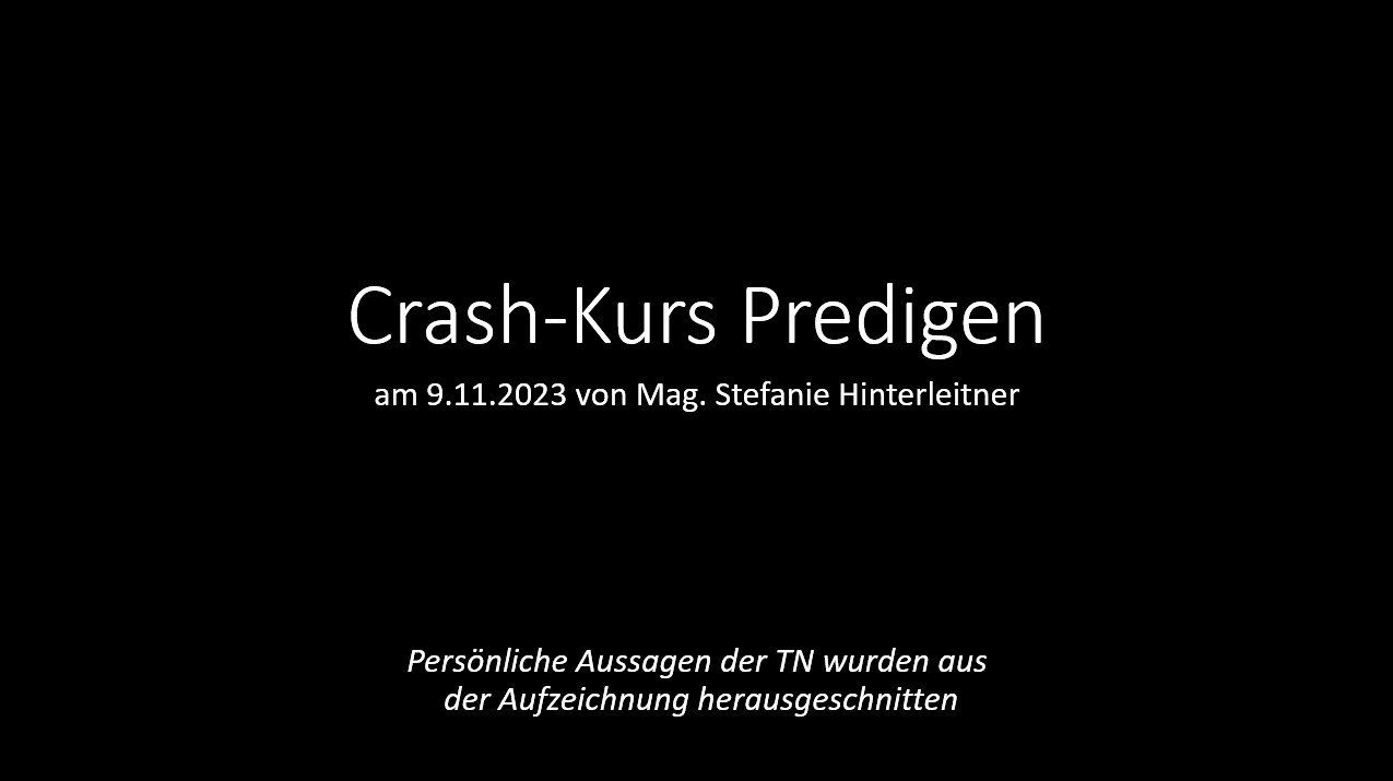Crash-Kurs Predigen