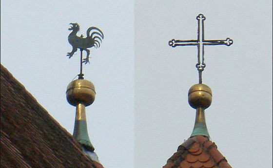 Kreuz und Hahn