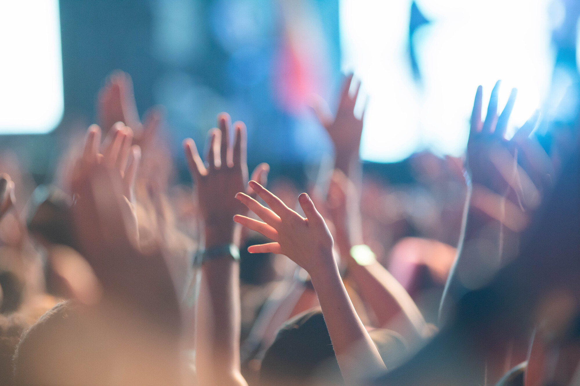  crowd partying stage lights live concert summer music festival